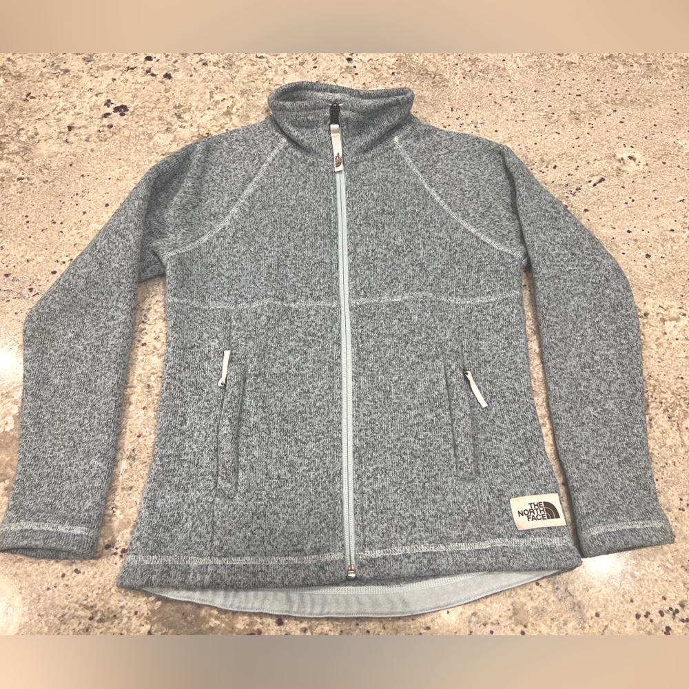 The North Face Kids Crescent Jacket - Small 7/8 -Light blue/grey Great Condition